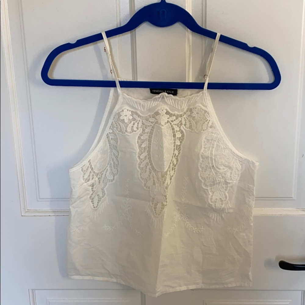Accented white tank top